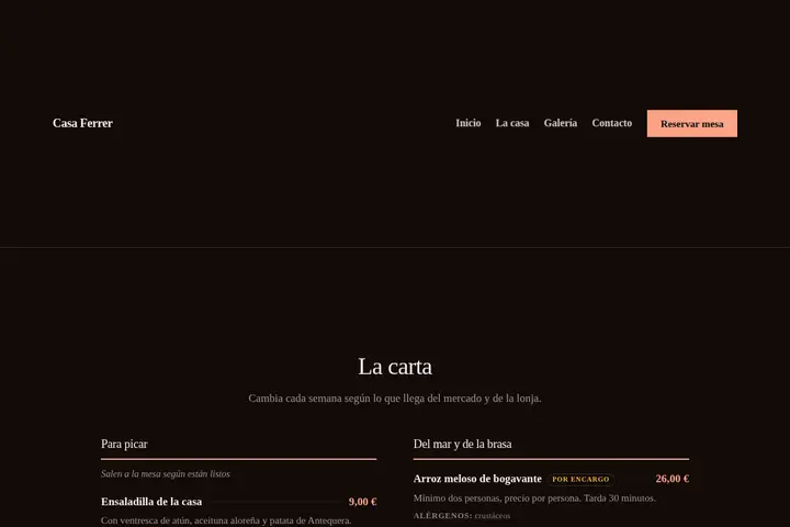 Screenshot of Casa Ferrer