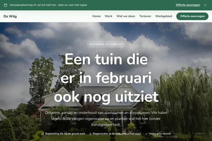 Schermafbeelding van Hoveniersbedrijf De Wilg