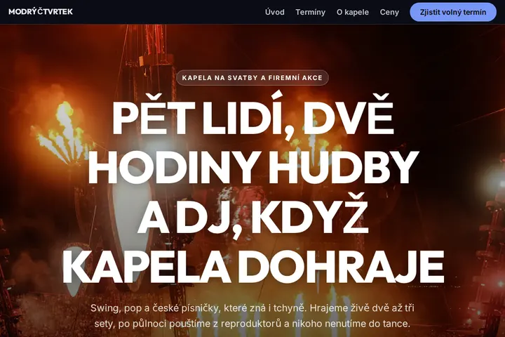 Snímek webu Modrý čtvrtek