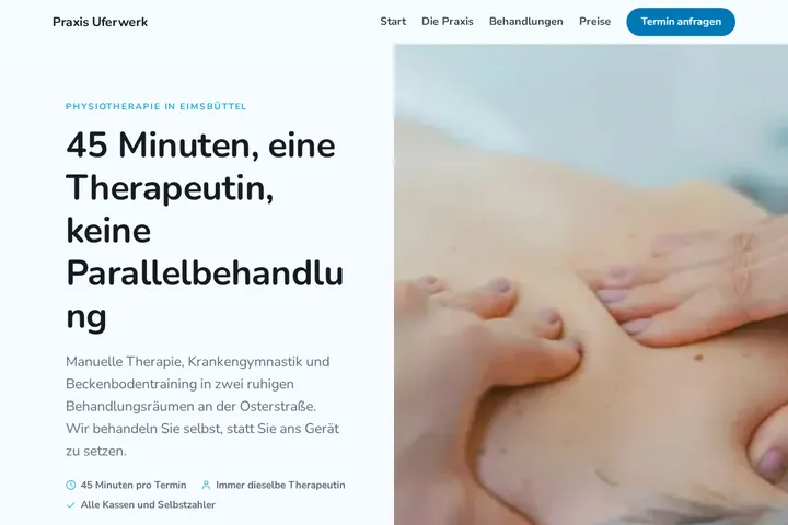 Screenshot von Praxis Uferwerk