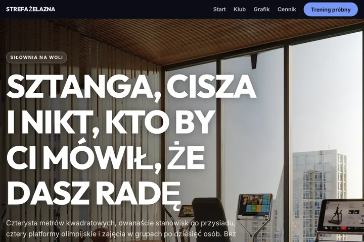 Zrzut ekranu strony Strefa Żelazna